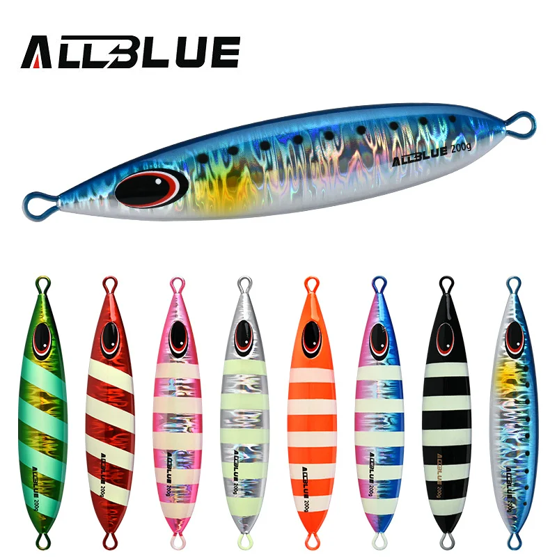 ALLBLUE CXW Metal Jig Fishing Lure 200g/300g/400g Off Shore Slow Pitch Jig Super Hard Vertical Jigging Spoon Fishing Tackle