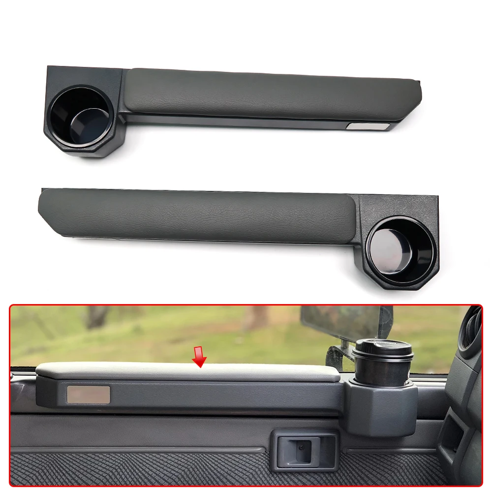 2PCS Grey Color Magnet Door Armrest Cup Holder For Toyota Land Cruiser 70 Series LC70 LC76 LC78 LC79 FJ70 FJ78 FJ79 Accessories