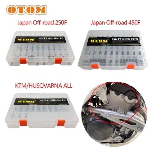 OTOM-piezas de motor de motocicleta, Kit de cuñas de almohadilla de válvula ajustable de 7,48mm/9,48mm/8,85mm para todoterreno japonés 250F/450F KTM HUSQVARNA Moto