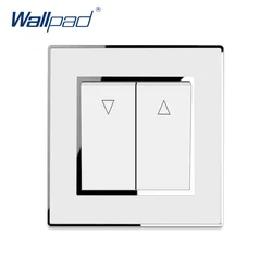 Curtain Switch 2 Gang Reset Switch Momentary Contact Wallpad  Luxury Acrylic Panel With Silver Border