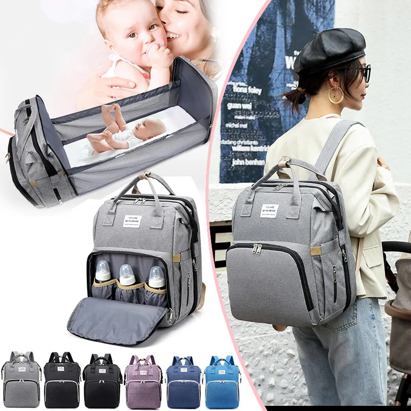 

Multifunction Mommy Backpack Portable Large Capacity Diaper Bag Foldable Travel Bed Baby Diaper Bag Backpack Baby Free shipping