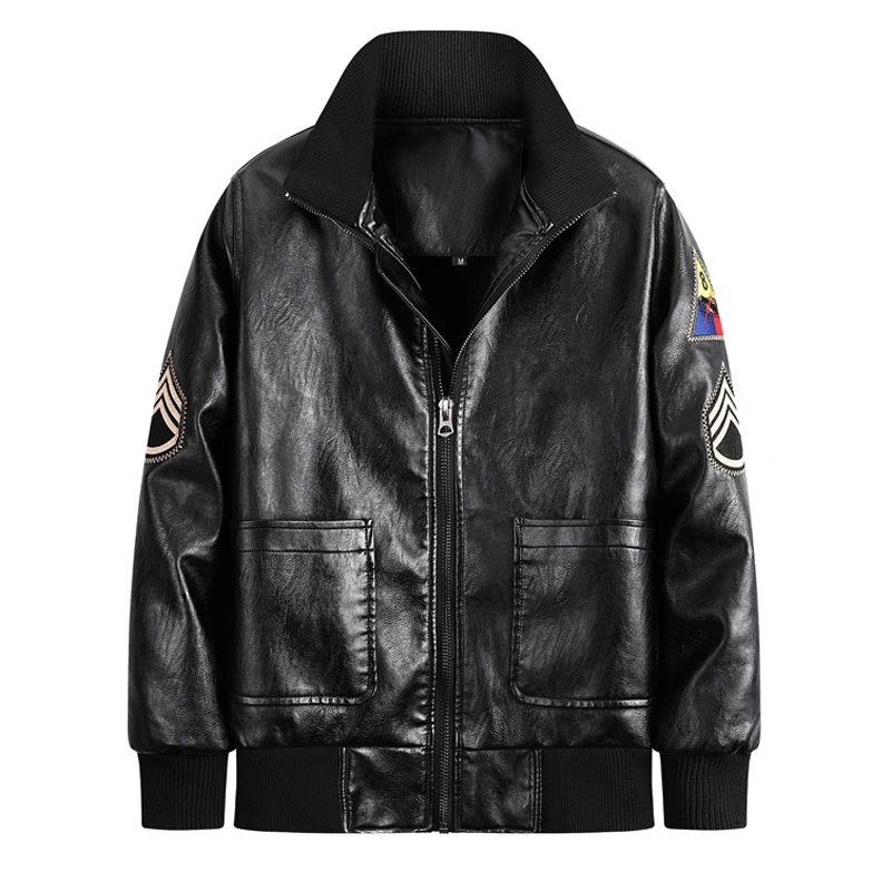 Maxulla Spring Autumn Men's PU Leather Jackets Man MA-1 Retro Motorcycle Jacket Men Windbreaker Biker Leather Coats Clothing