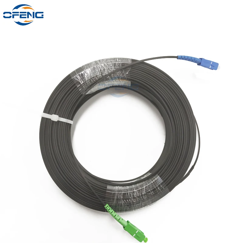 

Indoor and Outdoor Fiber Optic Drop Cable, Single Mode Patch Cord, SX G675A1 SC LC FC ST Connectors, 3 Steel, 1 Core, 100m DIY