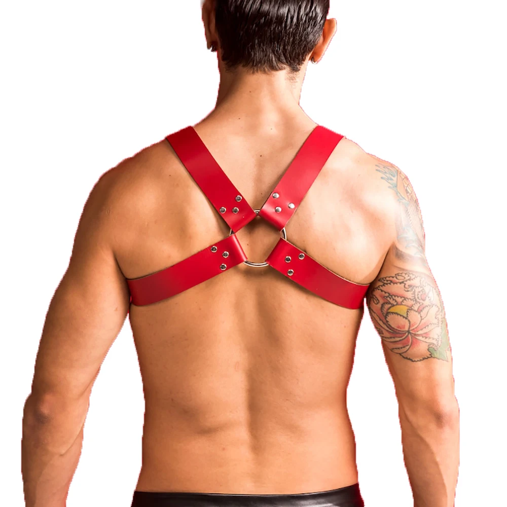 Gay BDSM Bondage Harness Men Erotic Leather Tops Adjustable Body Harness Belts Straps Fetish Rave Costumes For Adults Sex Toys