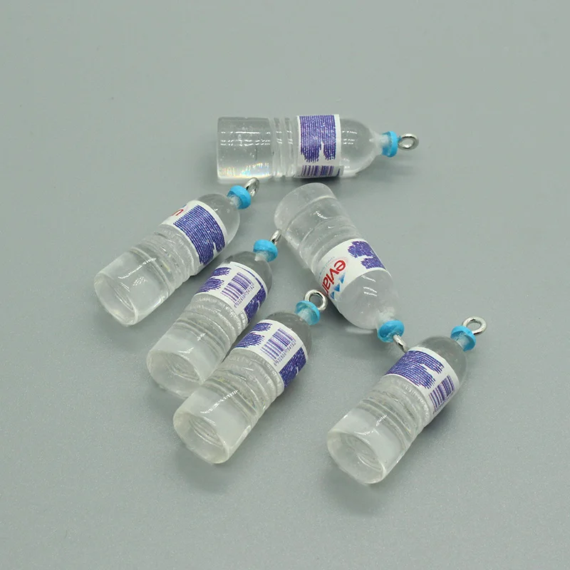 10pcs Simulation Resin Water Bottle Earring Charms Kawaii 3D Drink Keychain Pendants Phone Accessory DIY Charm For Jewelry Make