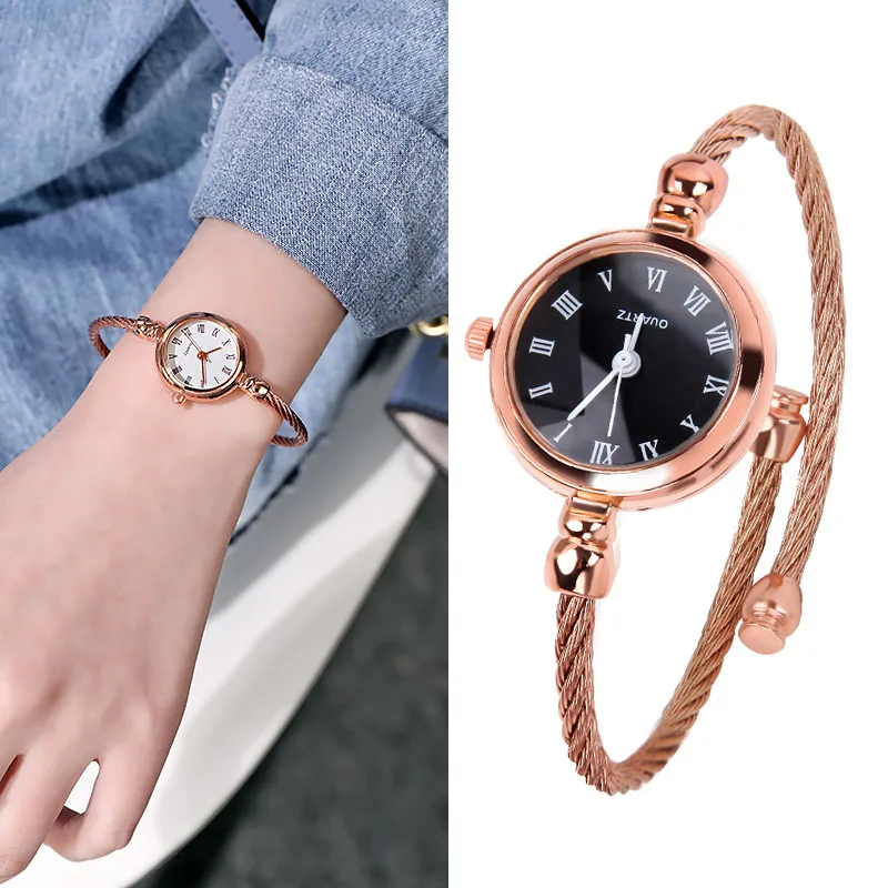 Luxury Gold Bangle Bracelet Watches Stainless Steel Retro Ladies Quartz Wristwatches Fashion Casual Women Dress Colck Watch