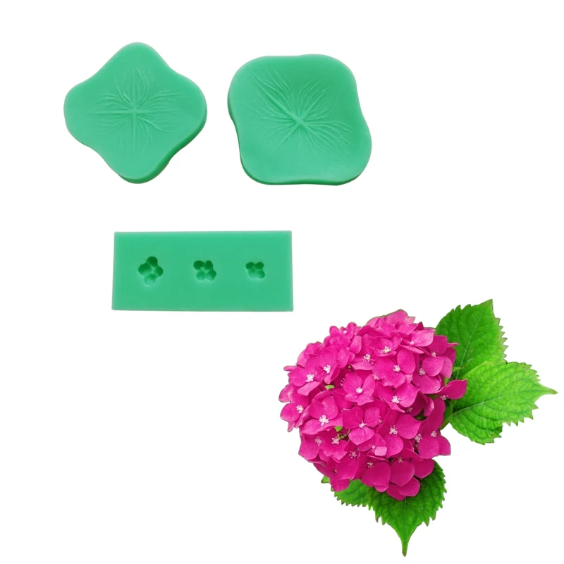 Hydrangea Petal Veiner Silicone Mould Water Paper Cake Fondant Gumpaste Sugar Clay Flower Cake Decorating Moulds DIY M2140