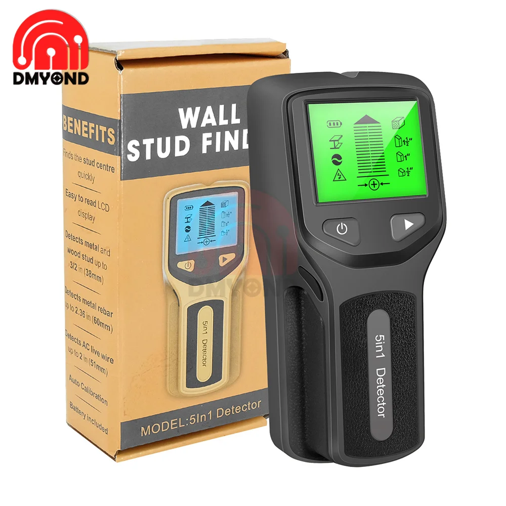 Stud Detector De Parede Eletrônica, Finders De Metal Multifuncionais, Handheld Wood Finder, Instrumento De Medição, 5 em 1