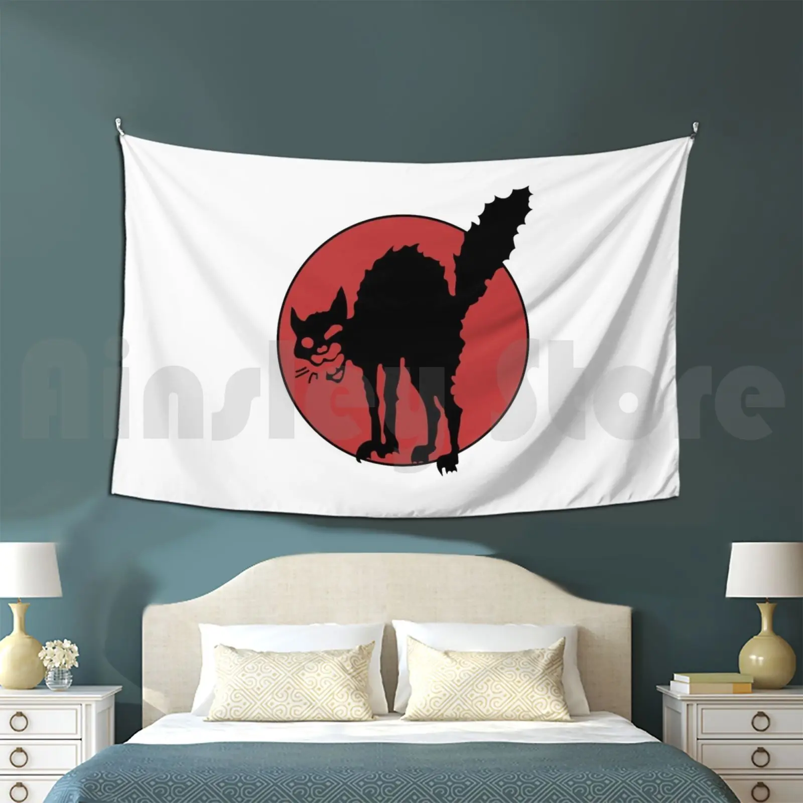 Wildcat Tapestry Living Room Bedroom Anarchist Anarchist Aarchy Black Flag Circle A Punk Circle International