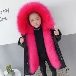 Children Winter Down Cotton Jacket 3-12 New Fashion Girl Clothing Kids Clothes Thick Parka Fur Hooded Snowsuit Outerwear Coat