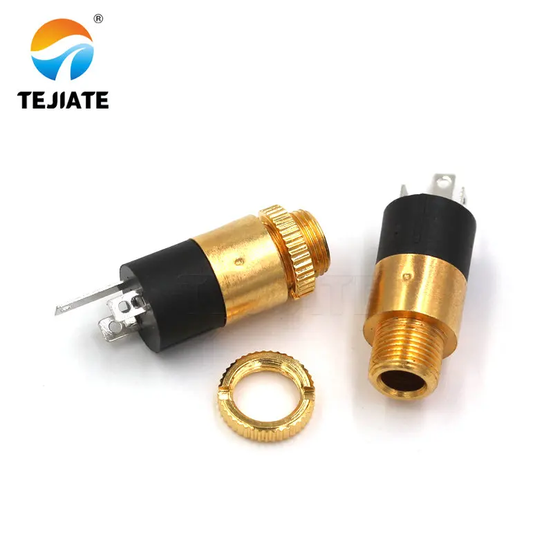 

2PCS Headphone Socket 3.5MM PJ-392 Plug-in Type Vertical Audio And Video Female Socket Stereo Dual Channel Gold/Nickel Plated