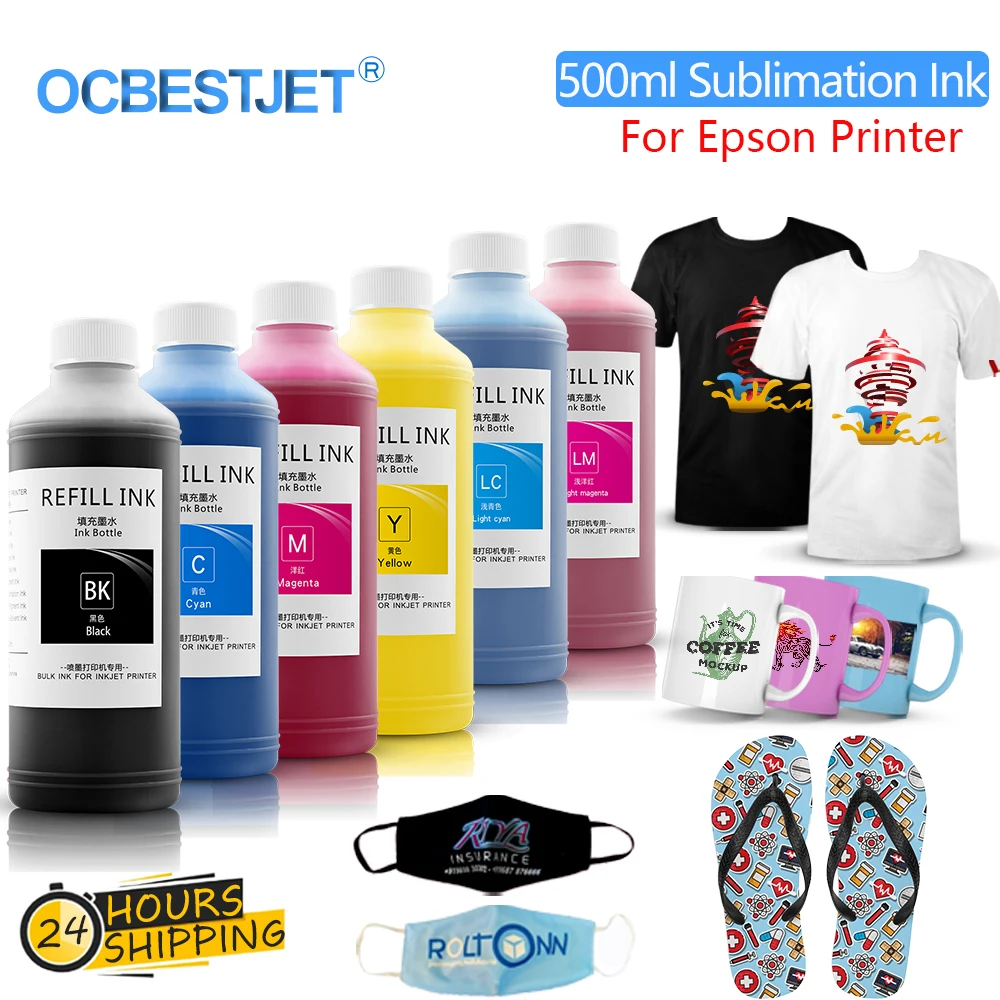 

500ml/Bottle Sublimation Ink For Epson L8050 L805 L1800 TX109 TX117 CX4300 WF-2680 Printer Ink Heat Press Ink Heat Transfer Ink