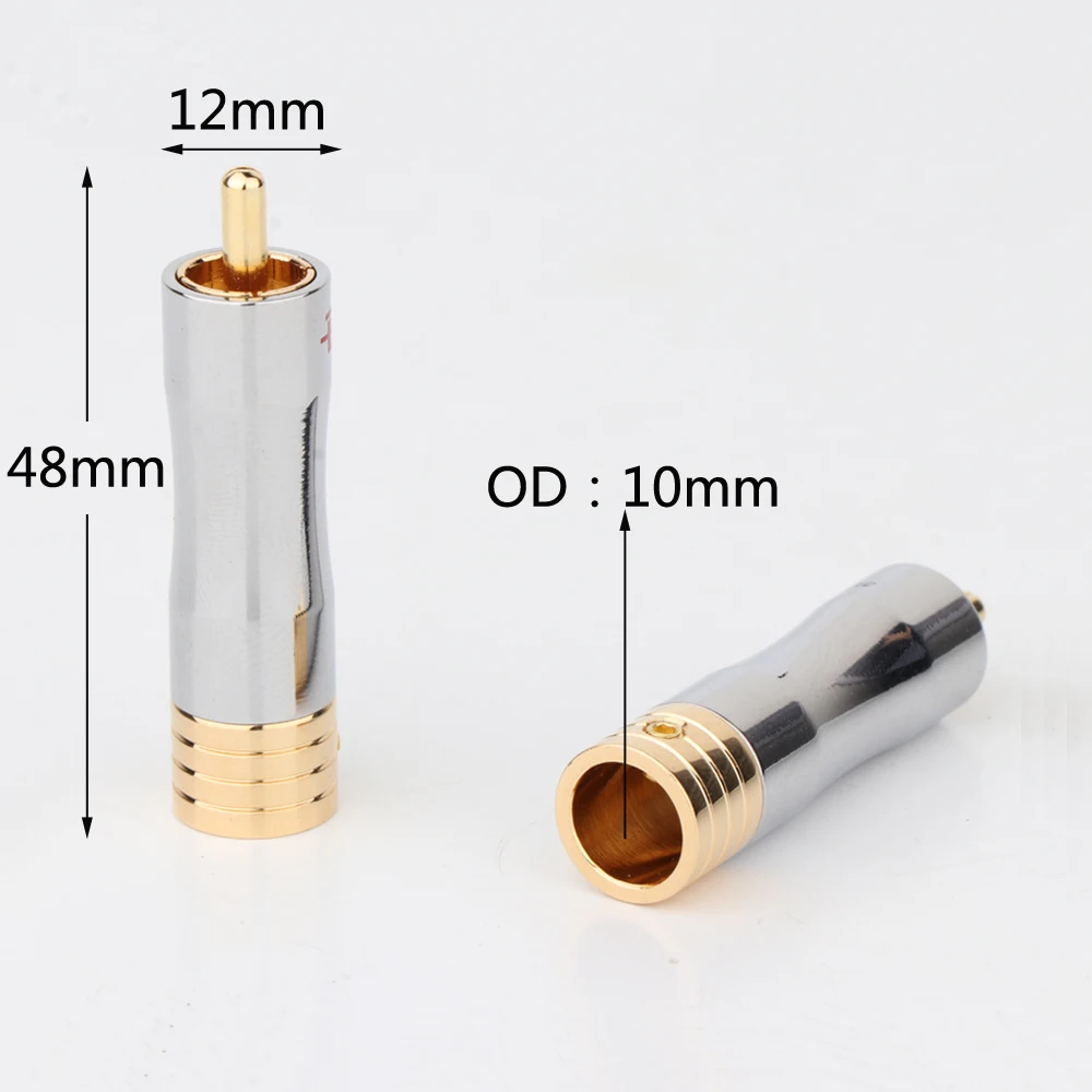 4 Pcs R1703 RCA Plug Audio Cable Male Connector Gold plated Adapter