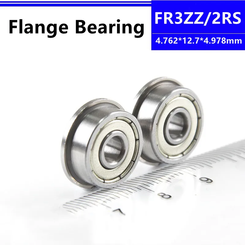 

50pcs/100pcs FR3ZZ 4.762*12.7*4.978mm FR3-2RS FR3RS flange deep groove ball bearing FR3-2Z Flanged shielded bearing