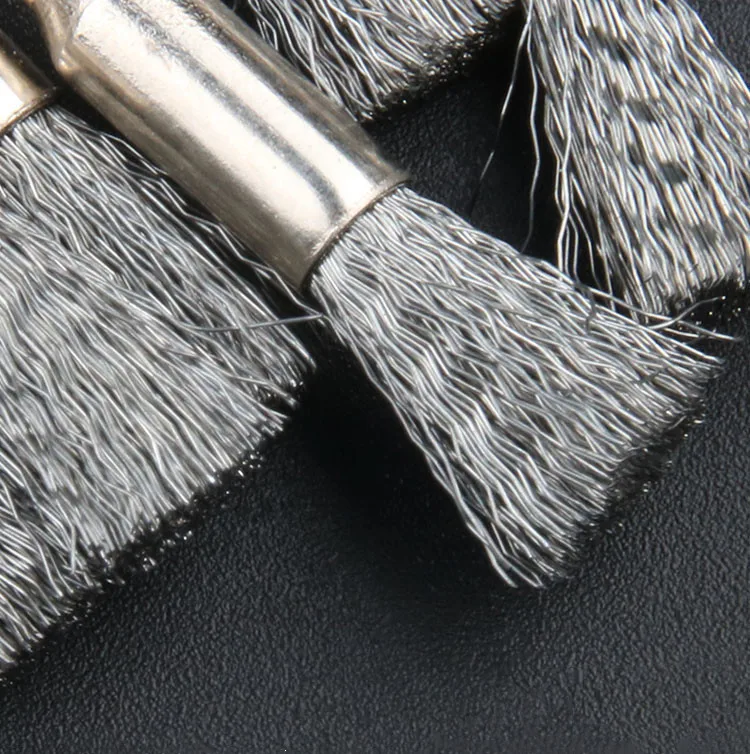 Citop 10pcs 3mm Shank Rotary Brush Steel Wire Wheel Brush Set Mini Drill Brush For Metal Polishing Rotary Tool