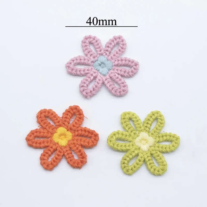 12Pcs Soft Wool Flower Applique for DIY Clothes Hat Shoes Crafts Sewing Supplies Patches Headwear Hair Clips Decor Accessories