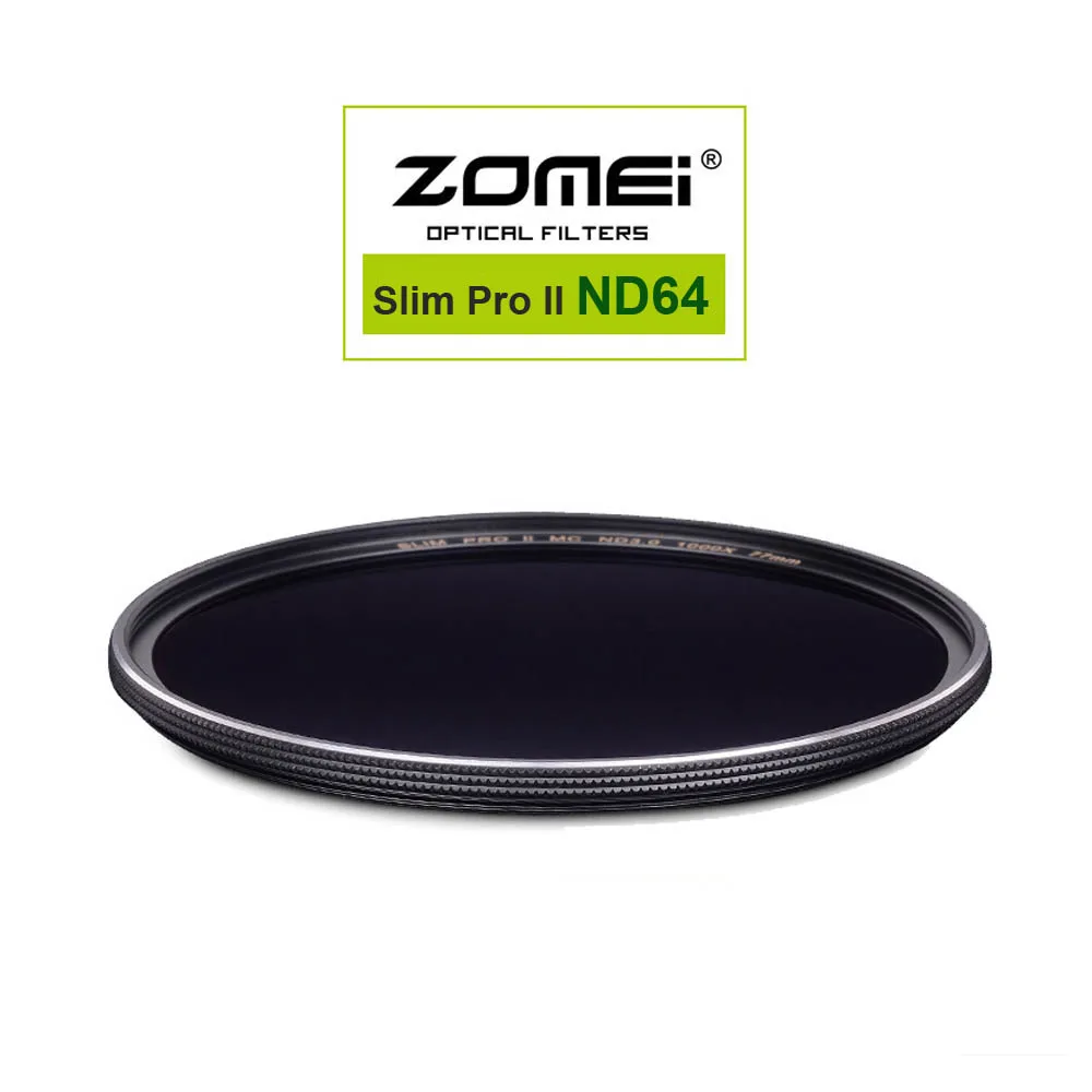 ZOMEI Slim ND Filter ND8 ND64 ND1000 Silver Rimmed Optical Glass filter 49/52/55/58/62/67/72/77/82mm for Camera Nikon Canon Sony