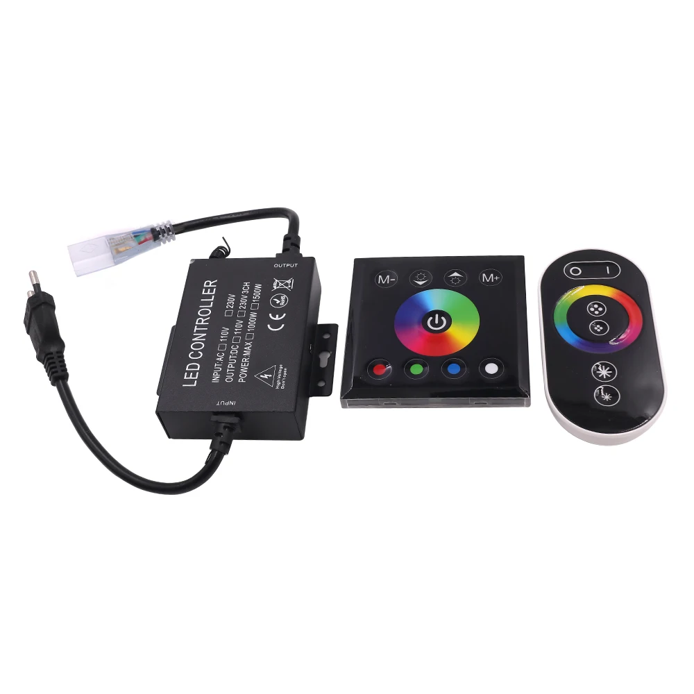 AC110V 220V RF RGB Controller Touch Panel RGB Controller con Full Touch Remote Control Parete Mouted Screem Dimmer per LED Nastro