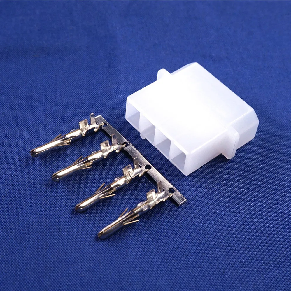 50 Zestawów Obudów i Złączy ATX / EPS 5.08 mm 4-Pinowe Gniazdo Żeńskie Złącze Zasilania Męski Pin Stykowy Kabel Zasilający ATX EPS IDE