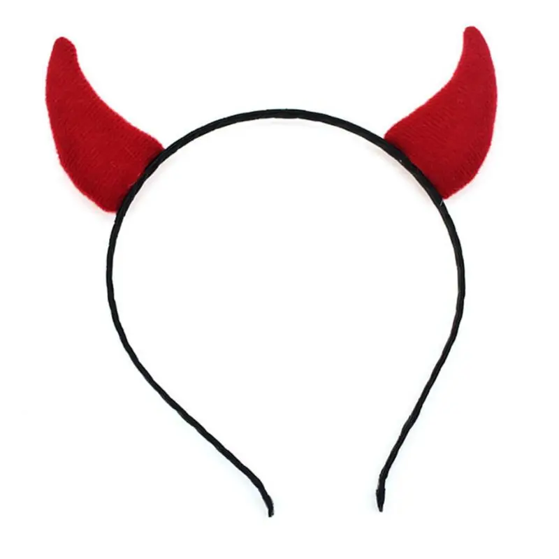 Adult Children Kids Demon Red Ox Horn Hair Hoop Cloth Wrapped Headband Halloween Christmas Costume Cosplay Dropship