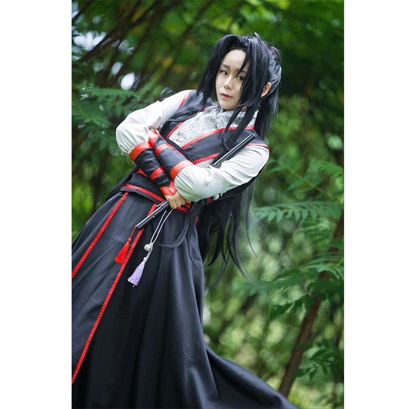 Mo Dao Zu Shi Cosplay Grootmeester Van Demonische Teelt Kostuum Mannen Anime Wei Wuxian Pruik Schoenen Fluit Wei Wuxian Jong