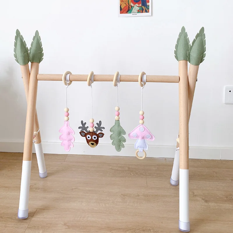 Nordic Style Baby Wooden Play Gym Boys Girls Fitness Frame Activity Gym Children Educational Toys Newborn Gift