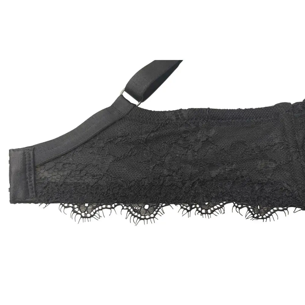1681Solid Color Black Push Up Lingerie Sexy Lace Bra Adjustable Shoulder Strap Underwear 30-32-34-36-38-40-42-46