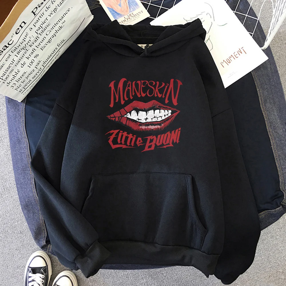 Maneskin Hoodies Sweatshirt Italienischen sänger Hoodie Harajuku Männer Dünne Sweatshirt Streetwear Casual Frauen Übergroßen Pullover