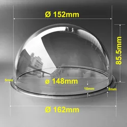 Indoor Outdoor Acrylic Clear Dome Cover High Speed PTZ Dome Security Surveillance CCTV Camera Housing Case Lens Cap 162x85mm