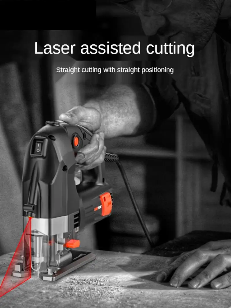 Laser Jigsaw Power Tool Machine Electric Saw With Laser Guide Jig Saw For Metal Wood Steel Cutter Blades For Woodworking