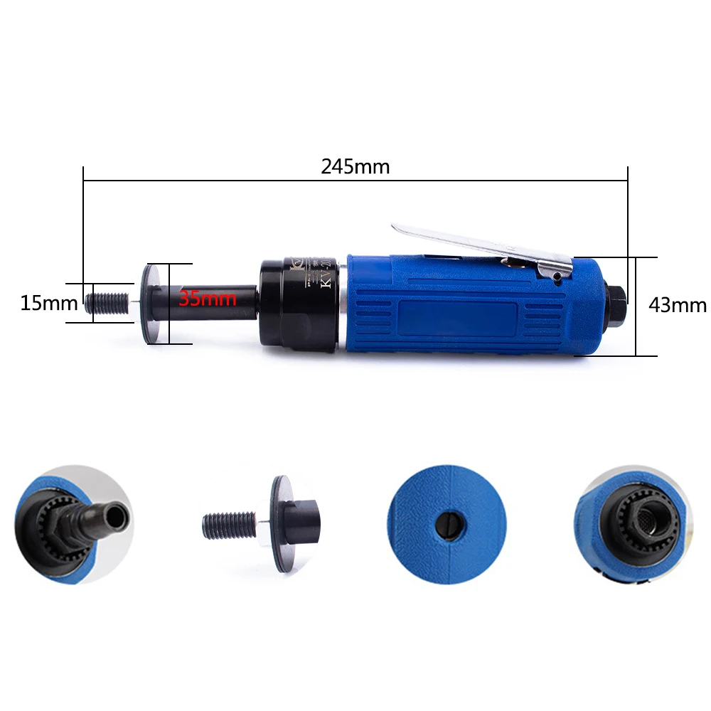 Mini Pneumatic Eight-Petal Octagonal Sanding Machine Air Die Grinder 2500RPM For Polishing Rust Removal Cutting Rotating Tools