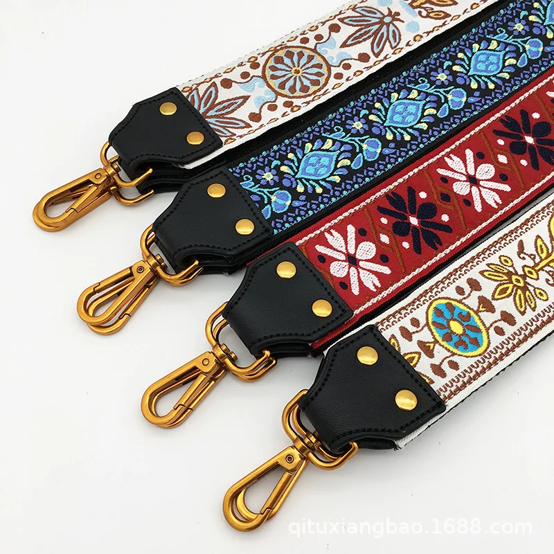 2020 New Strap for Shoulder Bags Cotton Floral Design Classical Wide Handle Belt Straps for Crossbody Women Bag 98 Cm Length