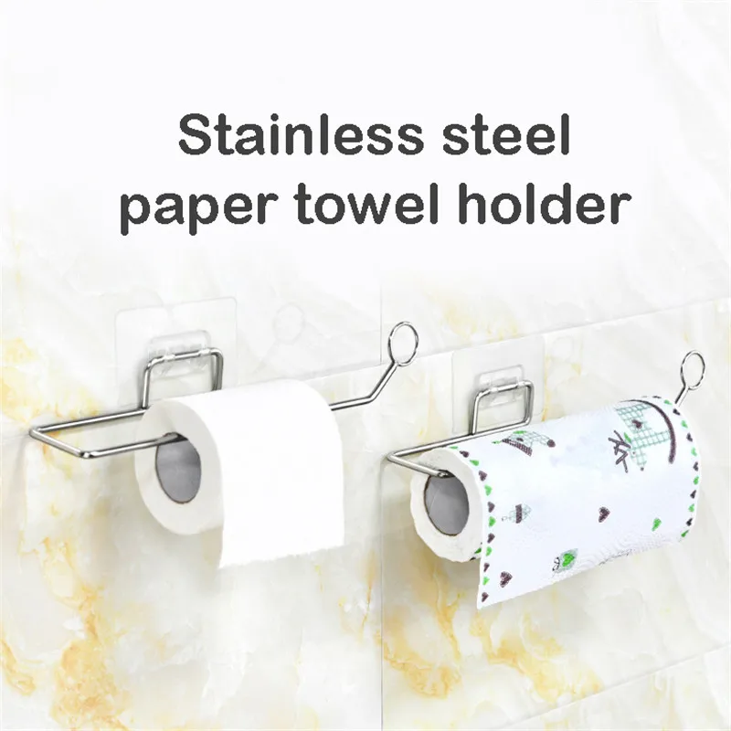 

Stainless Steel Paper Towel Holder Stainless Steel Roll Paper Holder For Bathroom Kitchen Wholesale Multifunctional Storage Rack