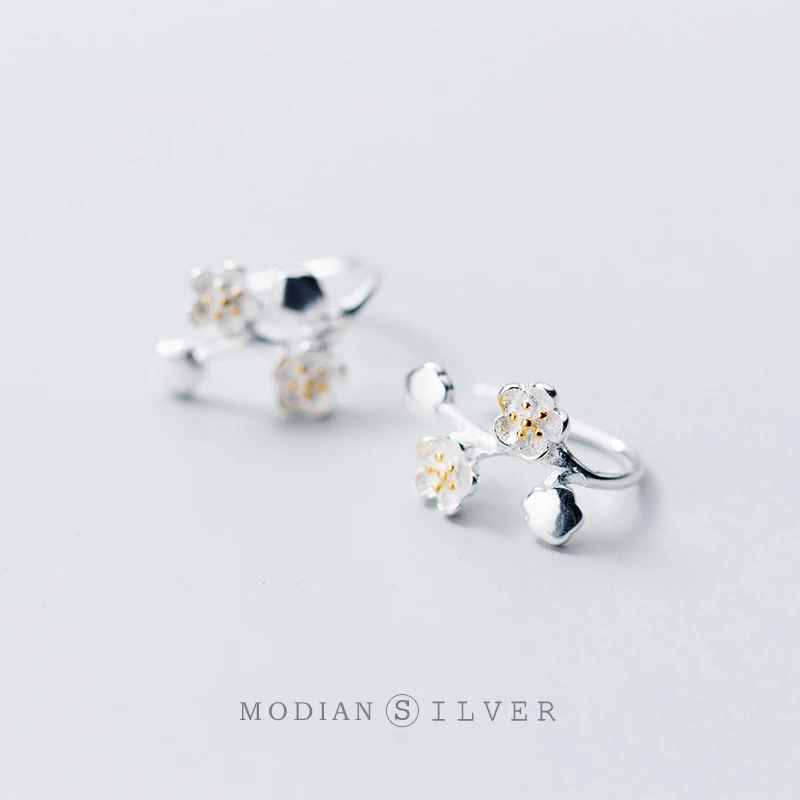 

Modian Charm Plum Blossom Flower Drop Earrings Fashion 925 Sterling Silver Exquisite Dangle Earring For Women Silver Jewelry