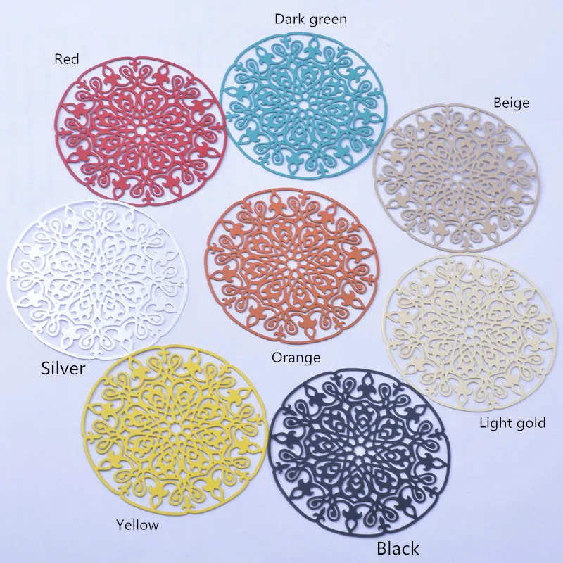 30 Stück AA4686 45mm Große Runde Bemalte Anhänger DIY Schmuck Ohrring Zubehör – Detail 3