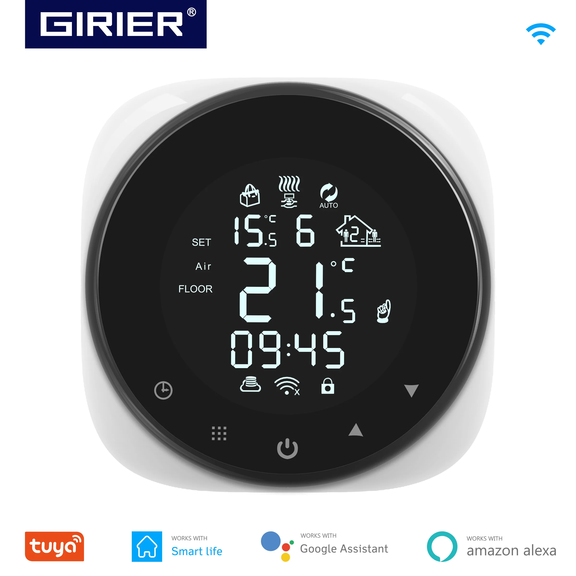 Termostato Wifi inteligente Tuya, controlador de temperatura para agua, calefacción eléctrica de suelo, caldera de Gas, funciona con Alexa y Google