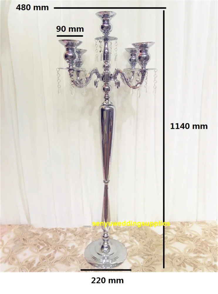 10pcs)115cm Tall floor Gold Electroplate Wedding Arch Aisle Flower Stand for Wedding Table Centerpiece2139