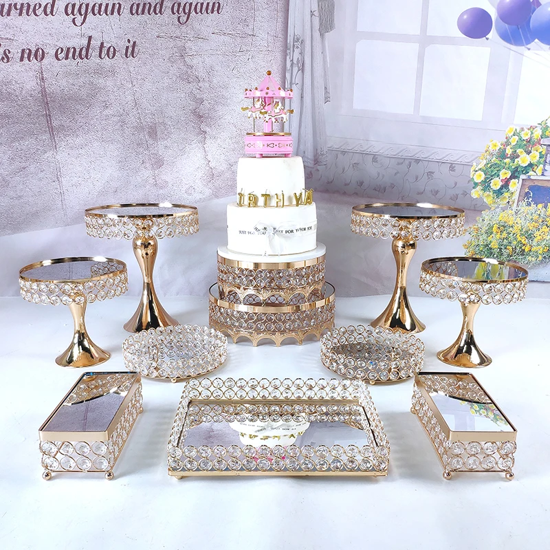 

1pc NEW Gold Electroplate Metal Cake Stand Set Display Wedding Birthday Party Dessert Cupcake Plate Rack