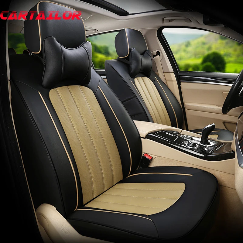 

CARTAILOR Automobiles Seat Covers Cars Cowhide & Artificial Leather Styling for Acura rl Car Seat Cover Accessories Set Black