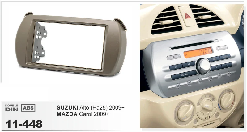 2din Car Radio Fascia for SUZUKI Alto mazda carol 2009-2014 Stereo Dash Fit Kit Install Fascia Face Plate Panel DVD Frame