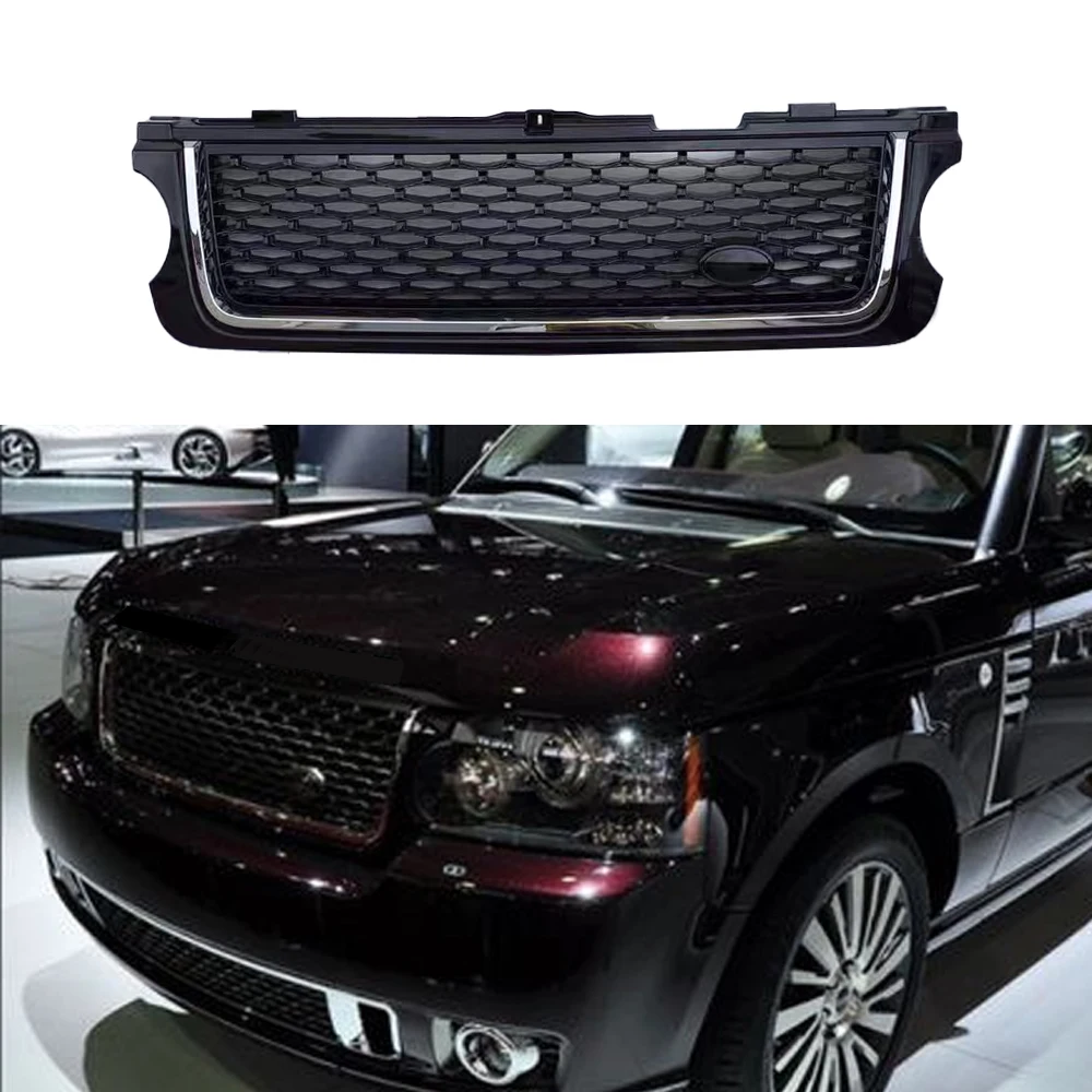 Modified For Range Rover Racing Grill For Range Rover Vogue L322 2010 2011 2012 Front Bumper Grilles Mesh Cover Grills Grille