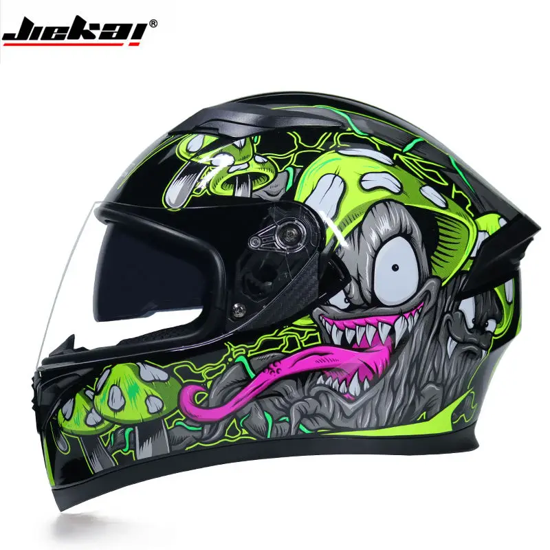 JEIKAI Motorcycle Helmet Casco Moto Motorbike Double Lenses Full Face Helmet Motorcycling Racing Helmets M L XL XXL