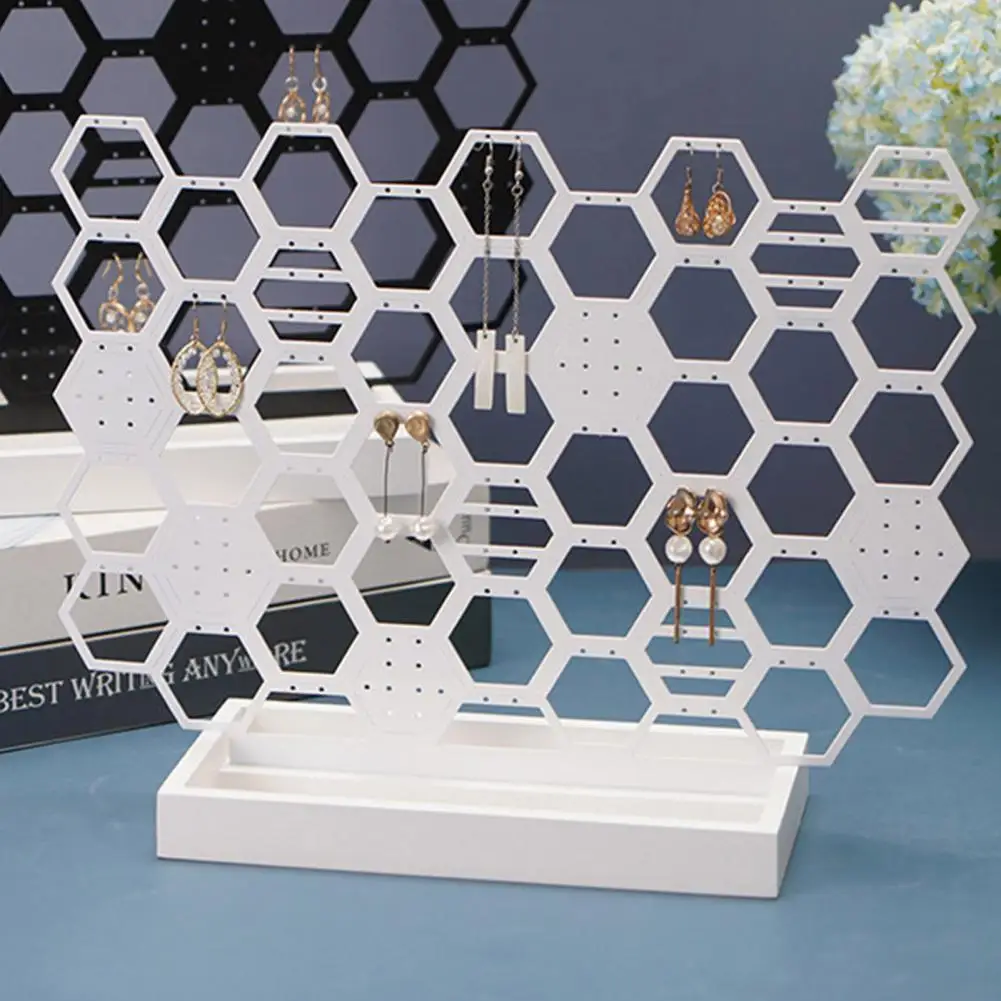 Jewelry Holder Honeycomb Shape Ornamental Hexagon Multi-Functional Jewelry Display Stand Storage for Home