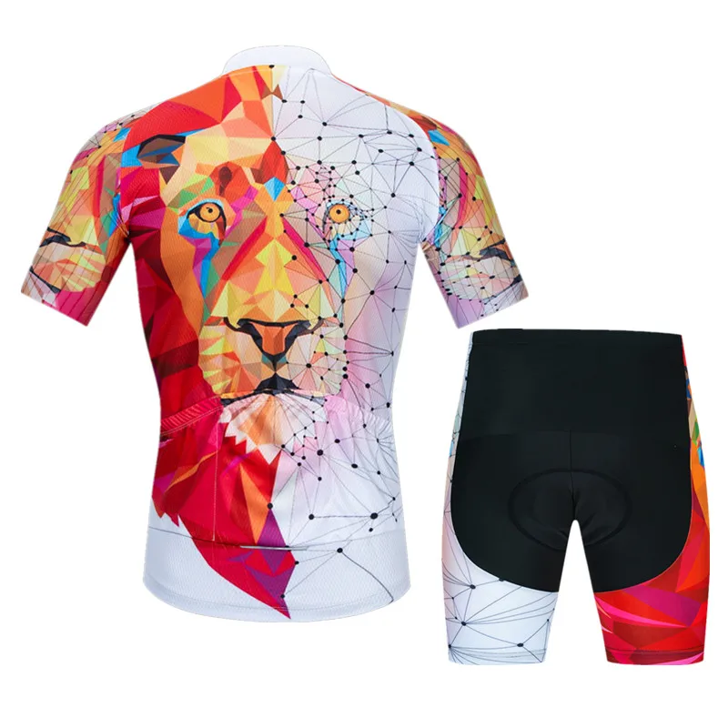 Weimostar 3D Lion Cycling Jersey Set Men Summer Mountain Bike Clothing Pro Team Cycling Clothing Suit Anti-UV Bicycle Clothes