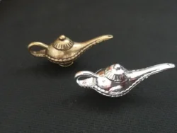 retro Handmade Pure Brass Aladdin magic lamp craft DIY jewelry ornament portable Miniature Keychain Pendant souvenir gift a4100