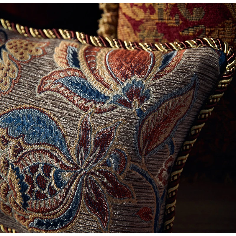 Medicci Home Retro Tapestry Cushion Cover Handmade Medieval Art European Style Luxury Sofa Decorative Pillow Case With Fringes