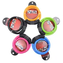 Bicycle Lock Mountain Bike Bicycle Steel Cable 4-Digit Number Security Coded Bicycle Motor Bike Combination Lock