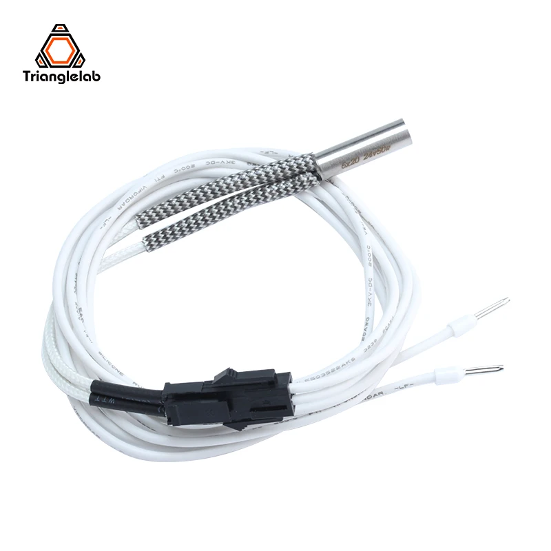 Trianglelab-cartucho calefactor para impresora 3D V6 HOTEND Volcano MK8 MK9, cable de 100CM, 24V, 50W, 6x20MM, nuevo