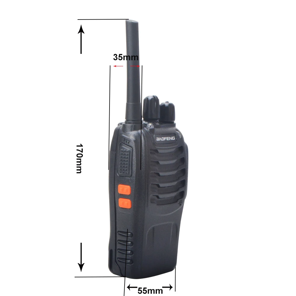 Imagem -04 - Baofeng Walkie Talkie Bf88e Pmr 0.5w 16ch Uhf 446.00625446.19375mhz 12.5khz Separação do Canal com Fone de Ouvido do Carregador de Usb Peças