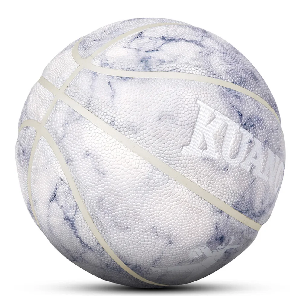 Kuangmi Original Street Ball Basketball marble veins PU Rubber Basketball Size7 for Game Training Indoor Outdoor Sport Equipment